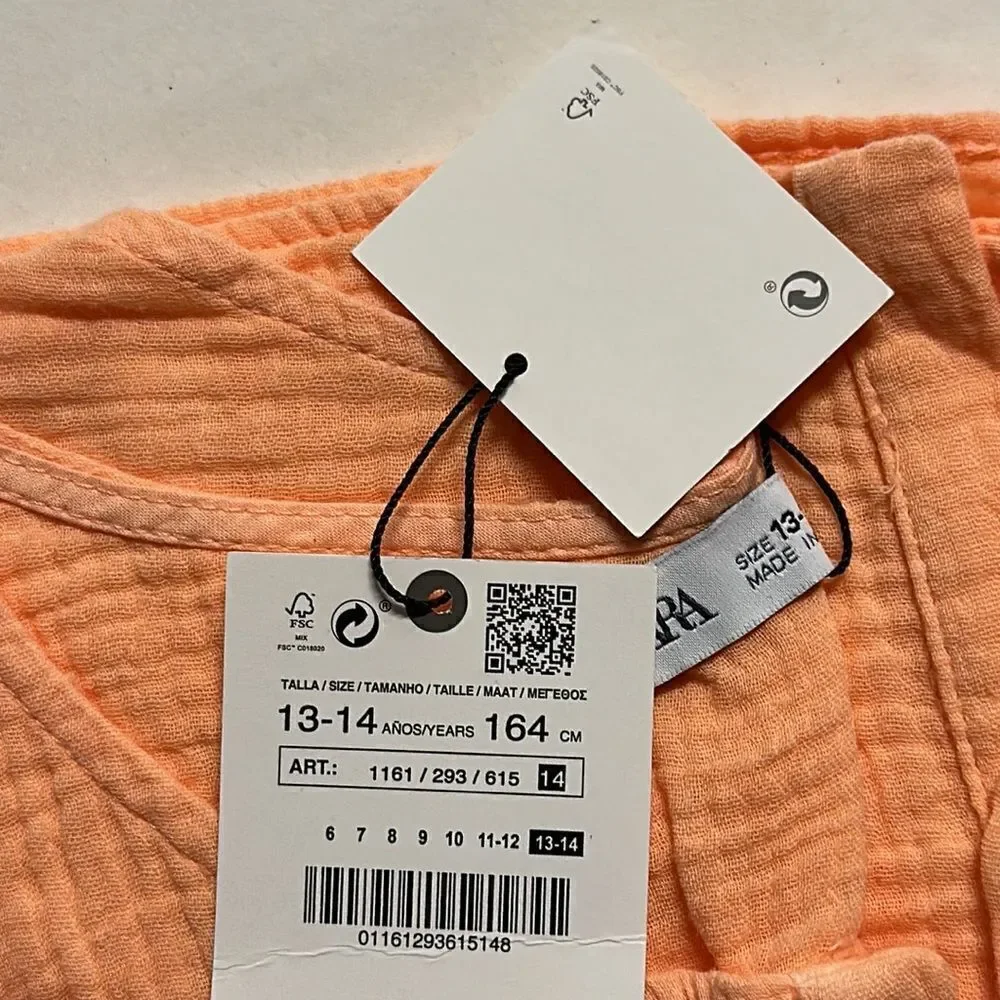 ZARA Kids | Orange | TEXTURED SHIRT